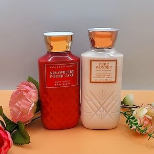 Bath & Body Works Strawberry Pound Cake and Pure Wonder Lotion